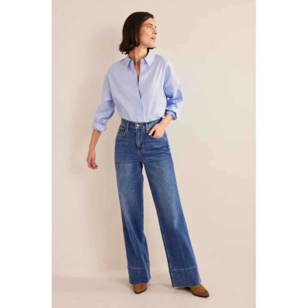 Boden Womens Full Length Straight‎ Jeans Mid Vintage High Rise Blue Size 28